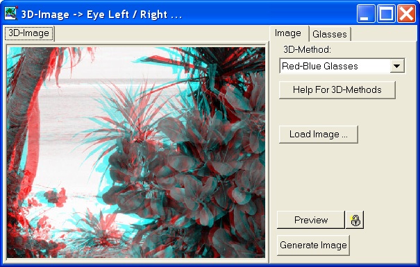 Окно 3D-Image в PicMaster с методом Red-Blue Glasses