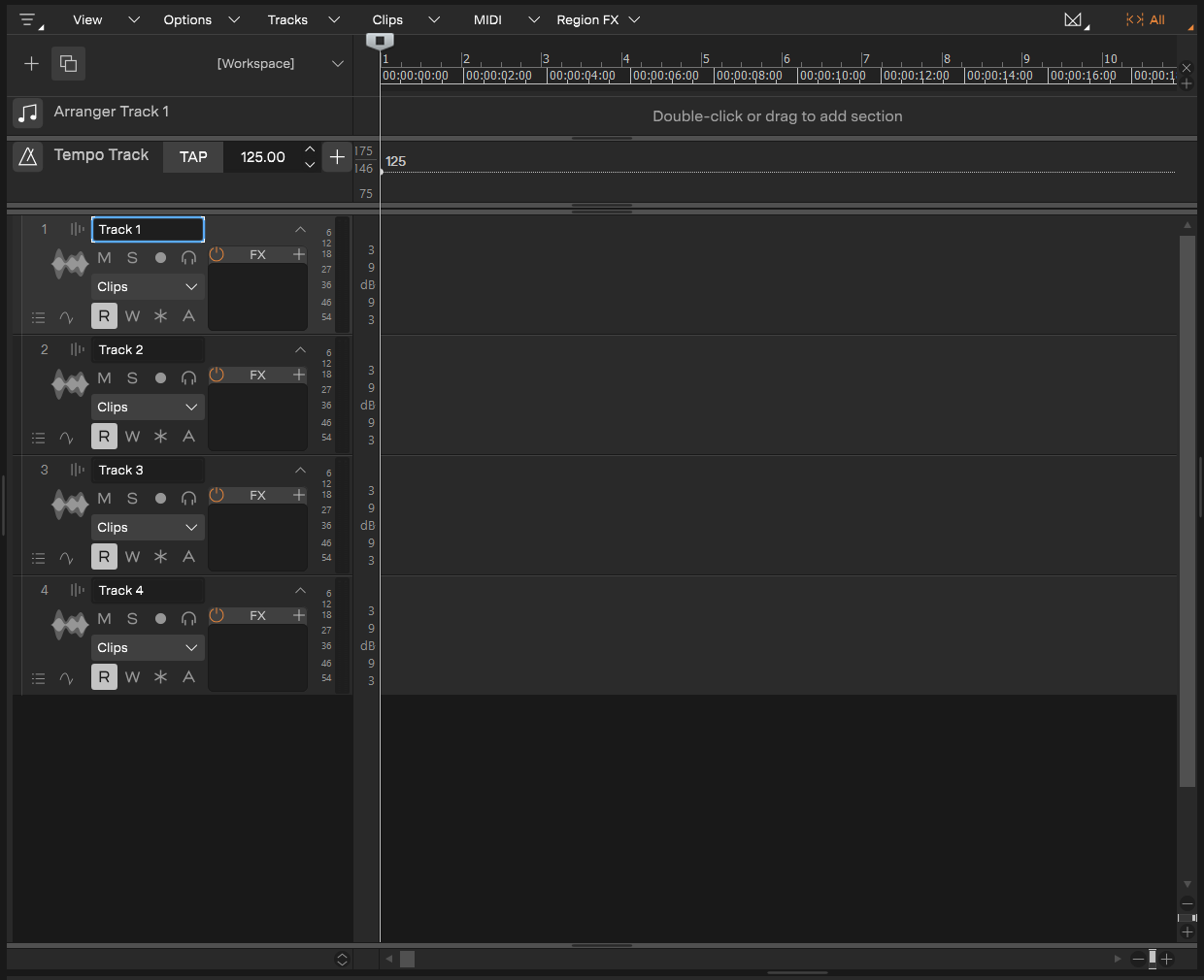 Track View в Cakewalk Sonar