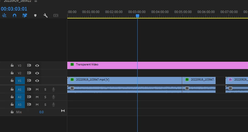 Прозрачное видео на таймлайне Premiere Pro