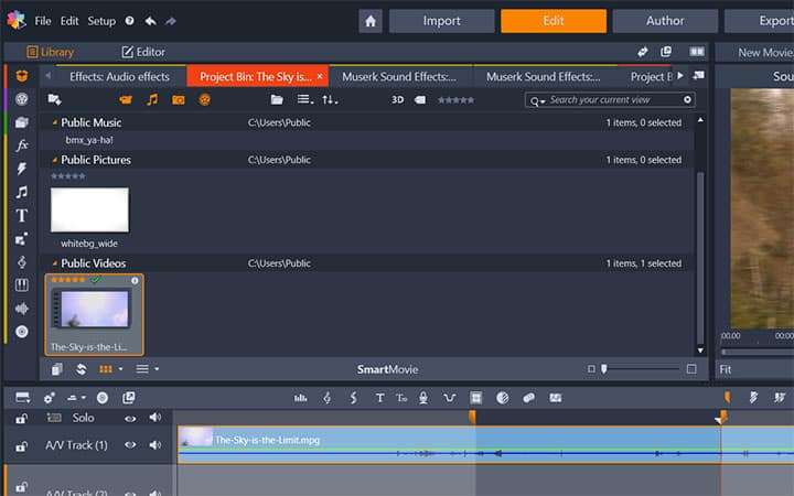 Интерфейс Pinnacle Studio