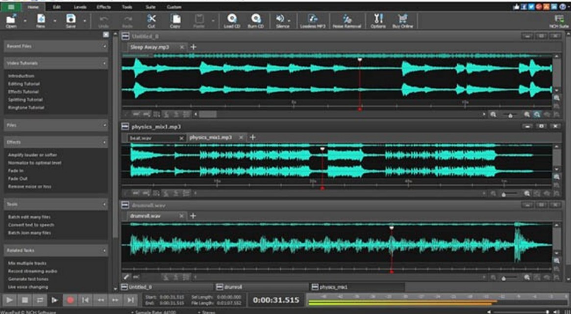Интерфейс WavePad