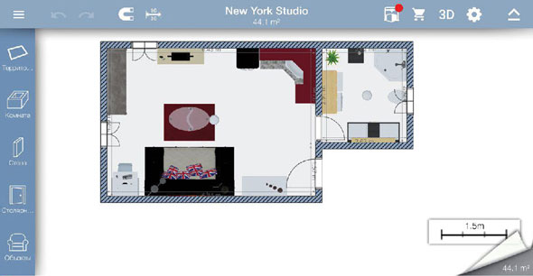 Интерфейс Home Design 3D