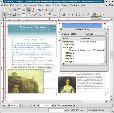 Preflight Verifier в Scribus