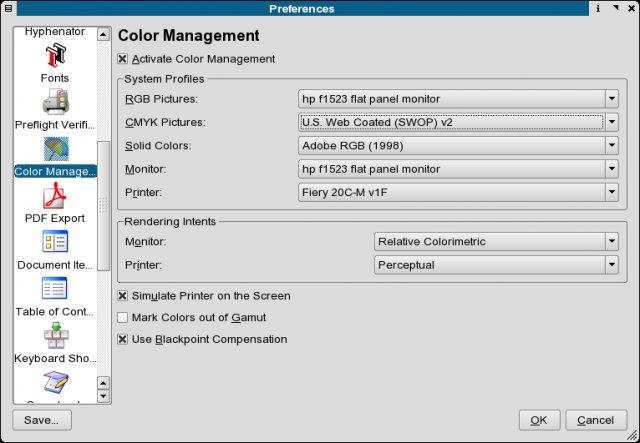 Color Management в Scribus