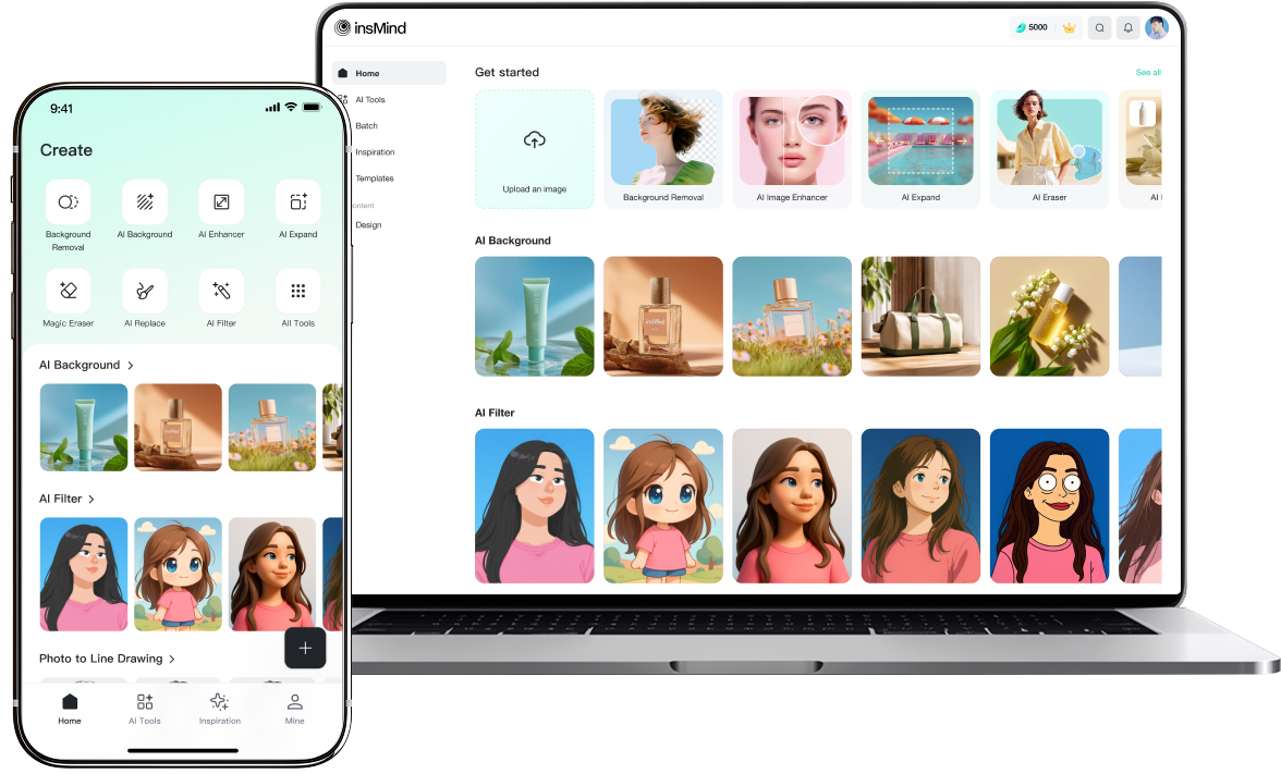 insMind — интерфейс удаления фона