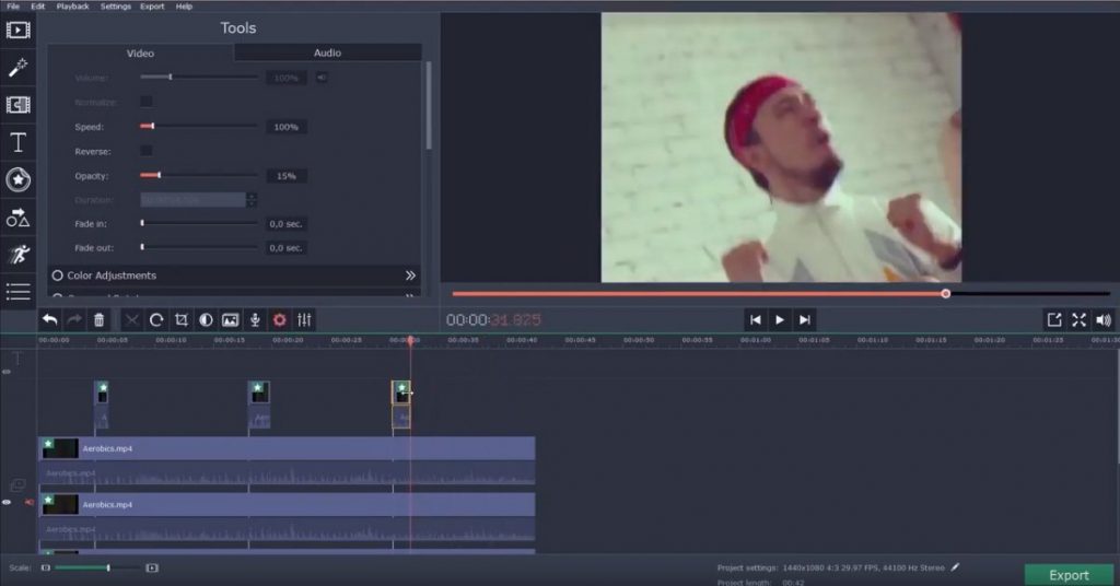 VHS-стилизация в Movavi Video Editor