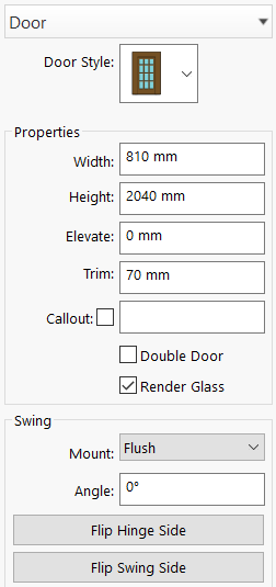 Панель свойств объекта в FloorPlan Pro