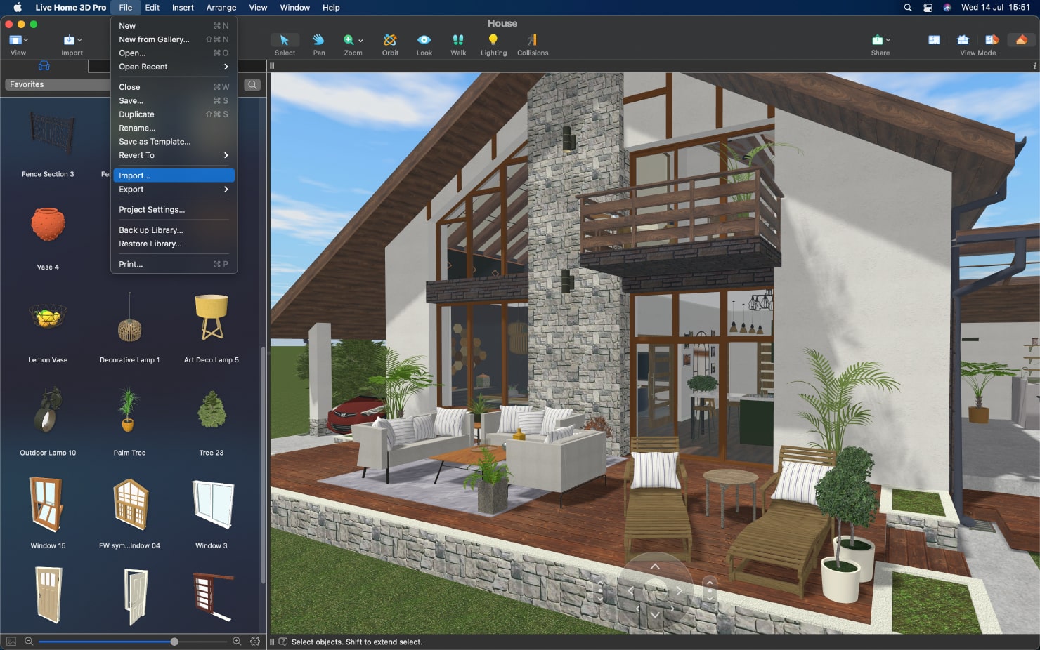 Интерфейс Live Home 3D