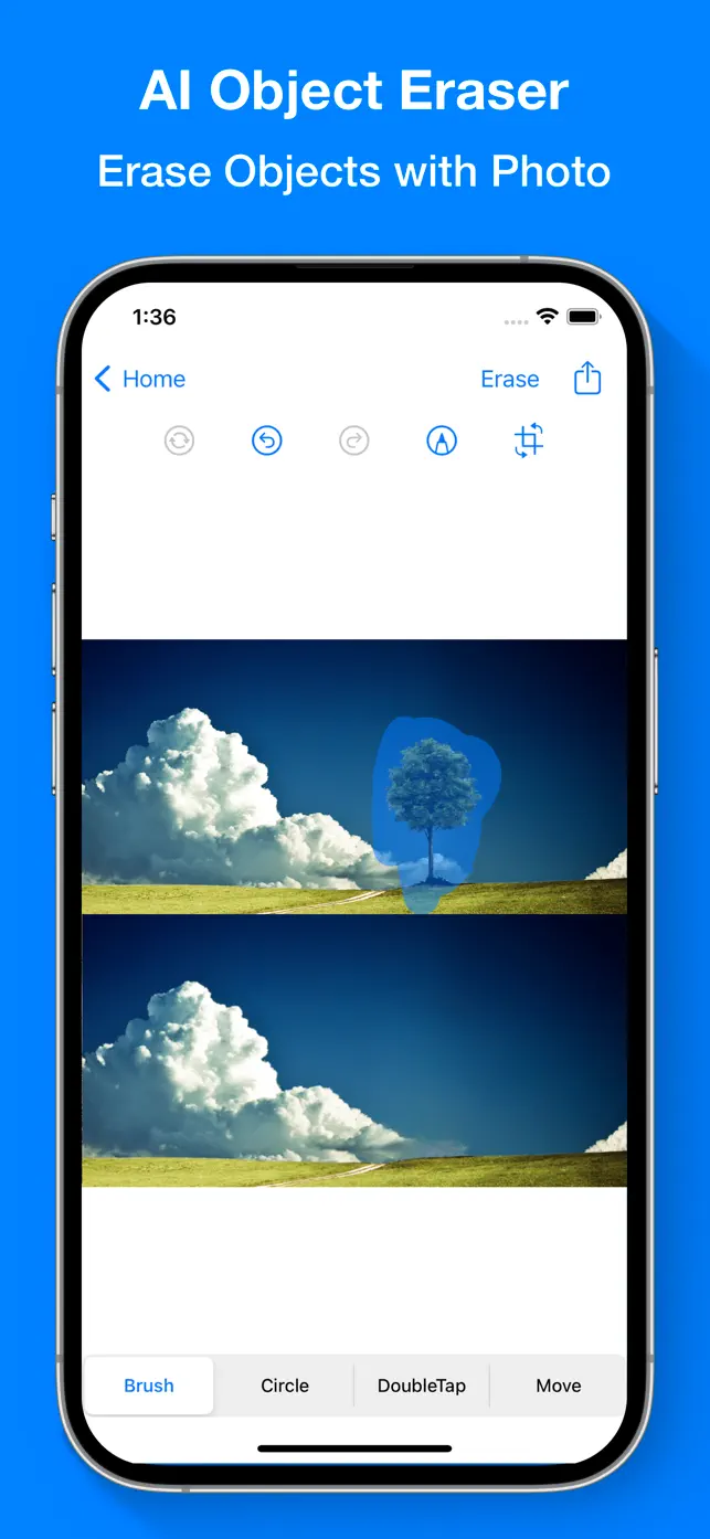 Инструмент AI Object Eraser в Magic Retouch