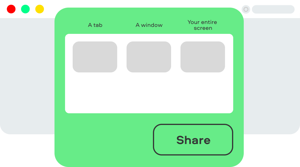 Выбор источника записи и запуск Share