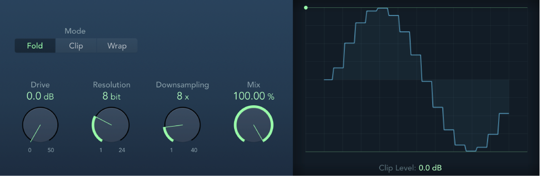 Bitcrusher в Logic Pro