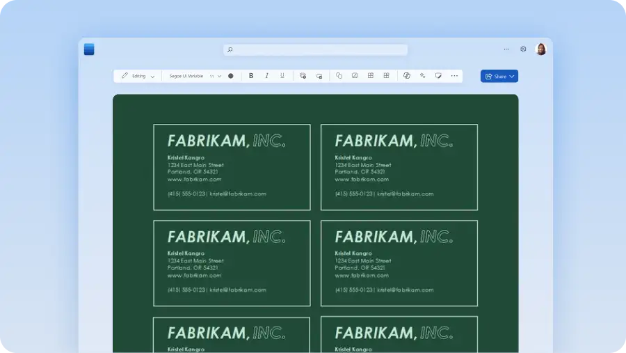Шаблоны визиток в Word