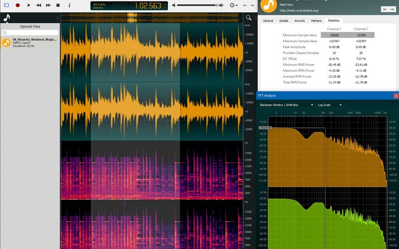 Интерфейс Ocenaudio