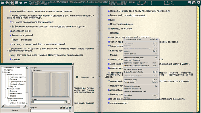 ICE Book Reader Professional: настройка чтения и автопрокрутки