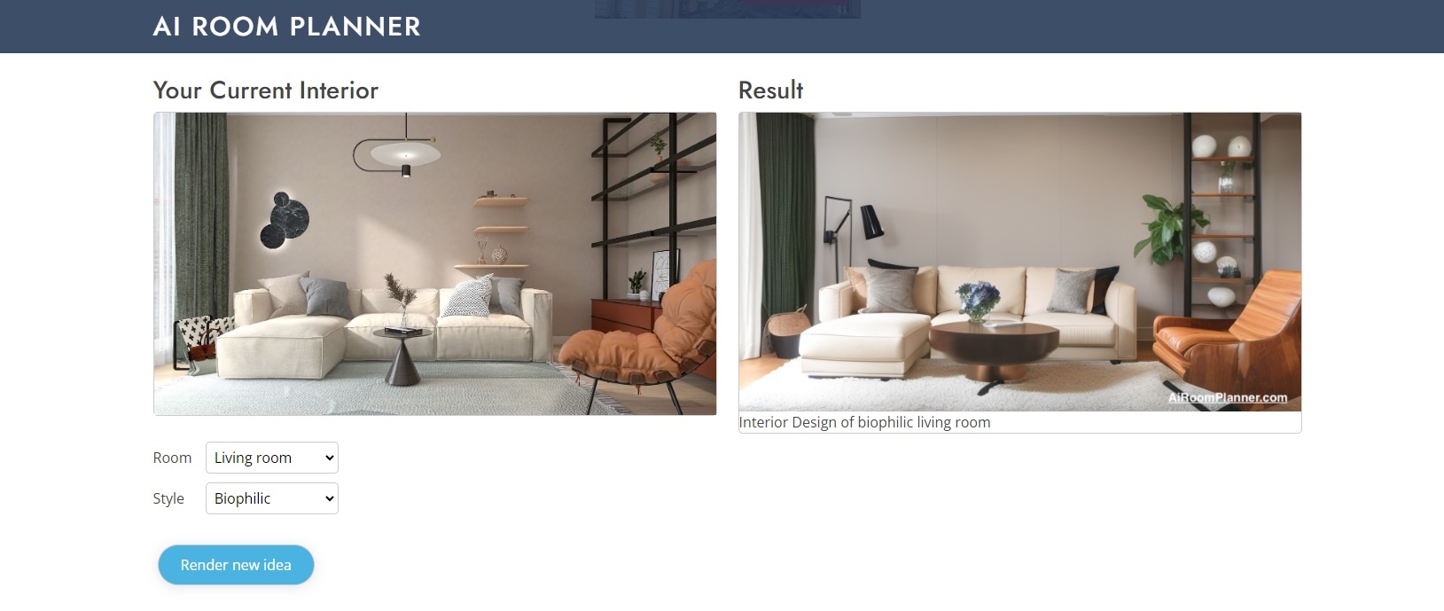 Интерфейс AI Room Planner