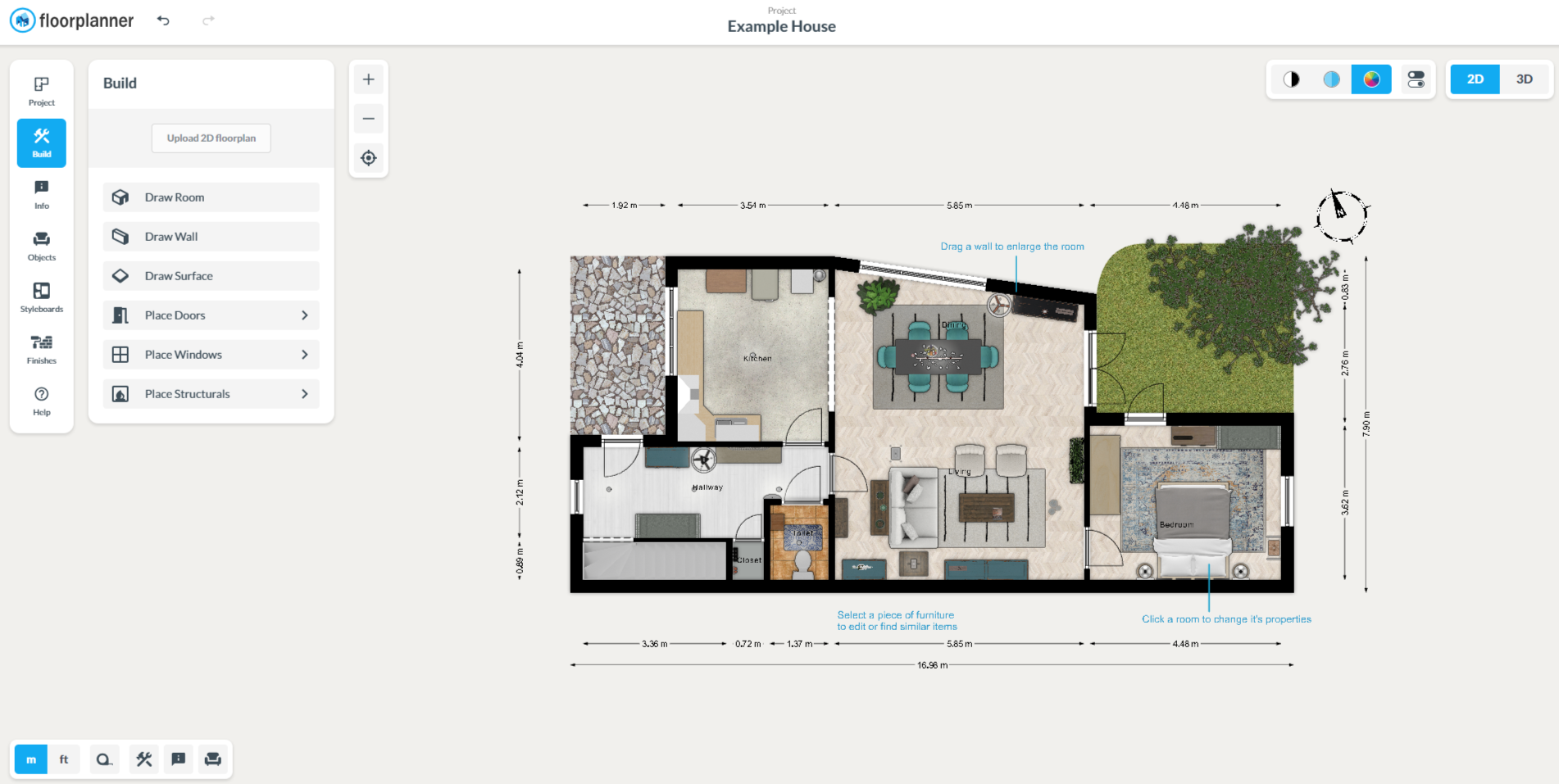 Интерфейс Floorplanner
