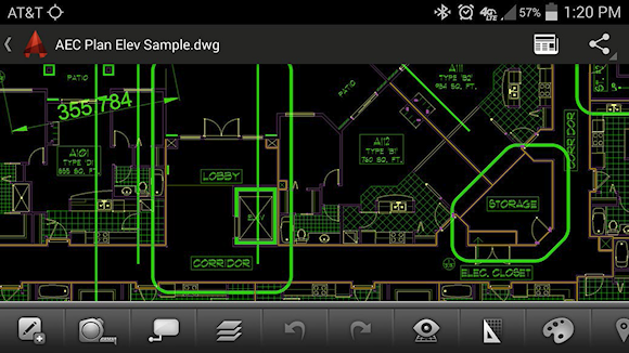 Интерфейс AutoCAD для Android