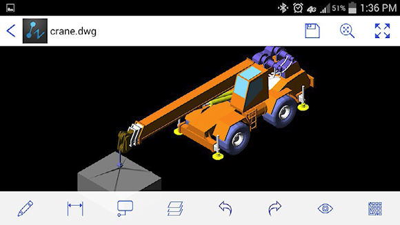 Интерфейс ZWCAD Mobile для Android