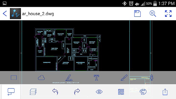 Интерфейс ZWCAD Mobile для iPhone и iPad