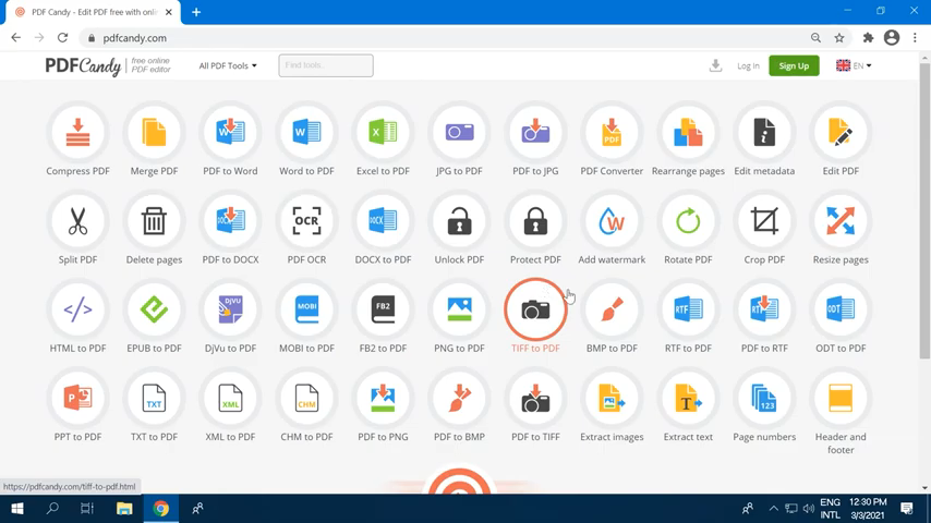 Интерфейс PDF Candy