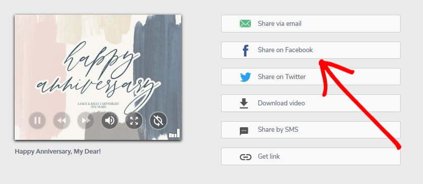 Экран публикации и выгрузки результата в Smilebox