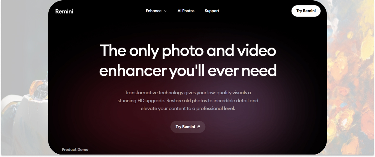 Remini — интерфейс