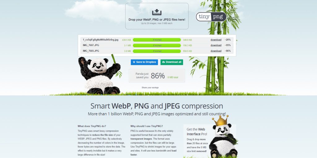 Сжатие изображений в TinyPNG