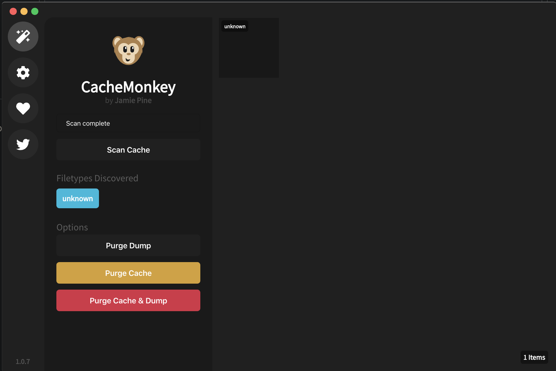 Главный экран CacheMonkey после сканирования