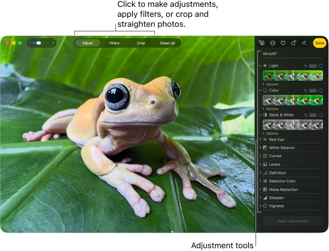 Редактирование фото в Apple Photos