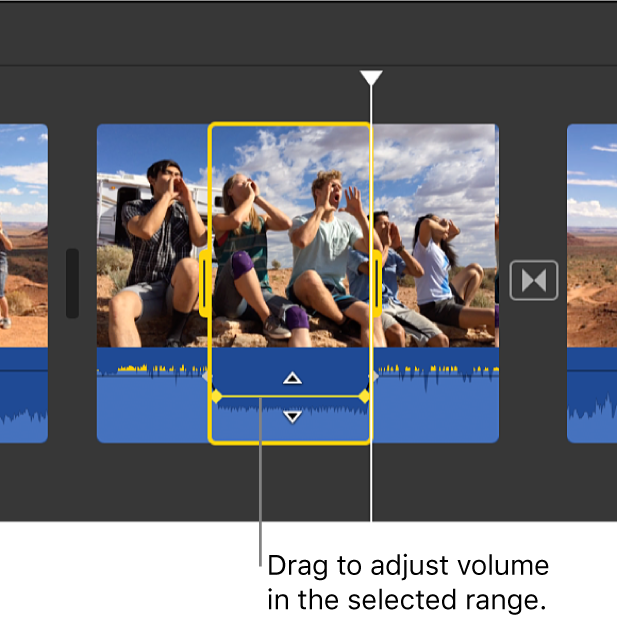 Регулировка громкости в iMovie на Mac