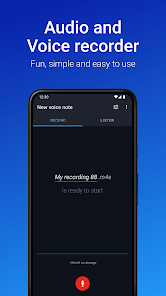 Интерфейс Easy Voice Recorder