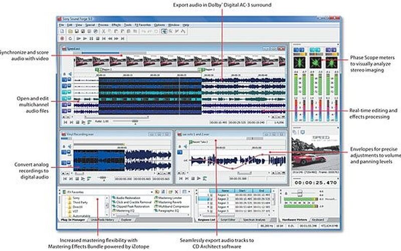 Интерфейс Sound Forge