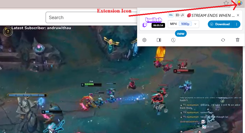 Выбор файла в Video DownloadHelper