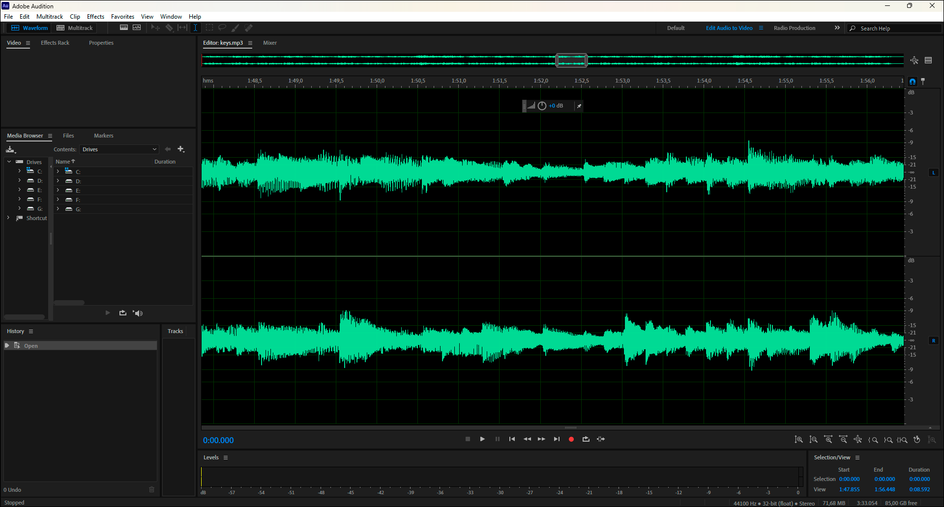 Интерфейс Adobe Audition