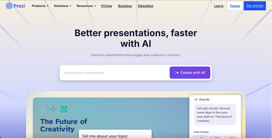 Интерфейс Prezi