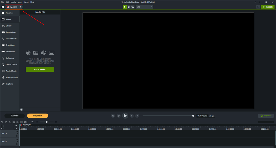 Интерфейс Camtasia