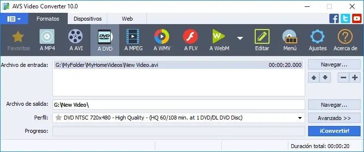Интерфейс AVS Video Converter
