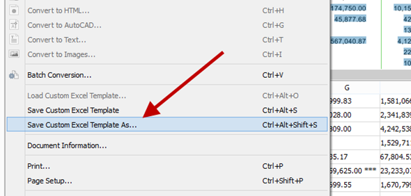 Скриншот Able2Extract Professional: Able2Extract Save Excel Template