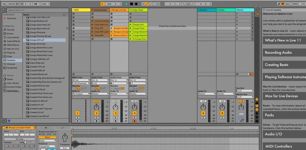 Ableton Live: запись вокала и работа с клипами