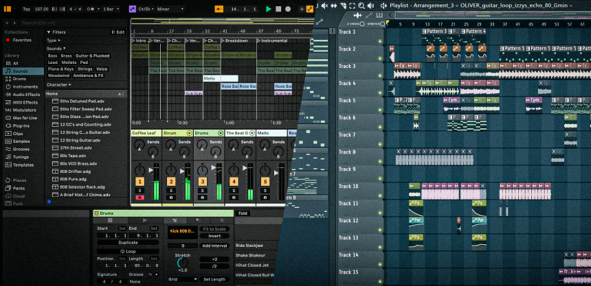 Сравнение интерфейсов Ableton Live и FL Studio