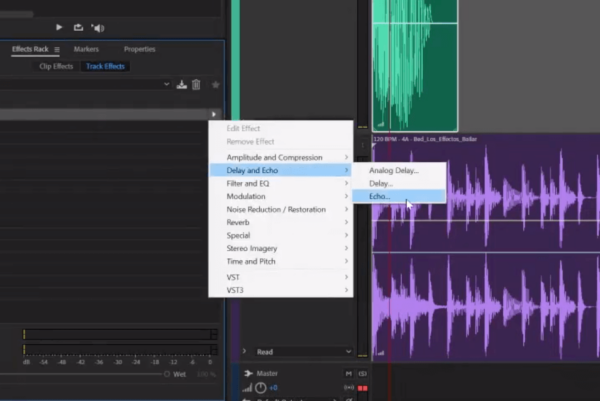 Эффект Echo в Adobe Audition