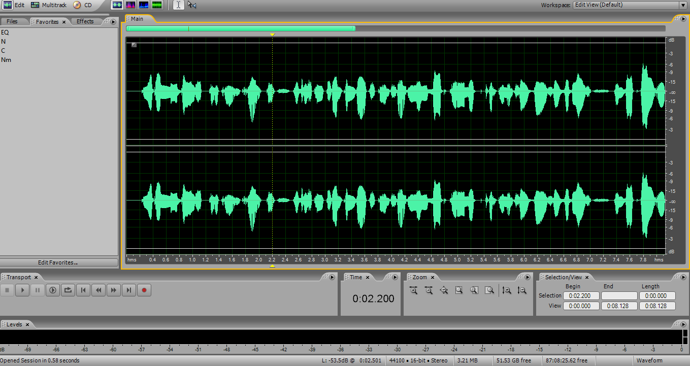 Интерфейс Adobe Audition