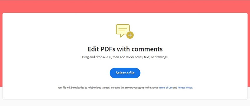 Интерфейс Adobe Acrobat Online