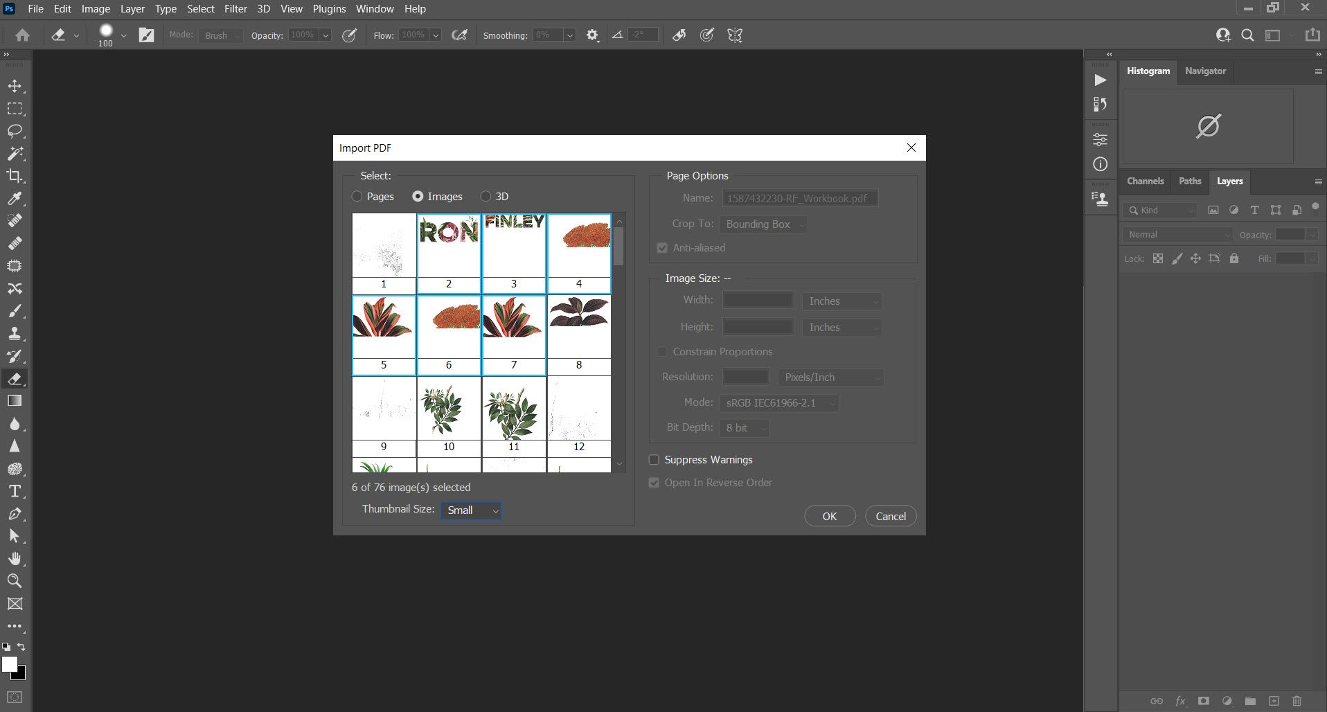 Импорт PDF в GIMP