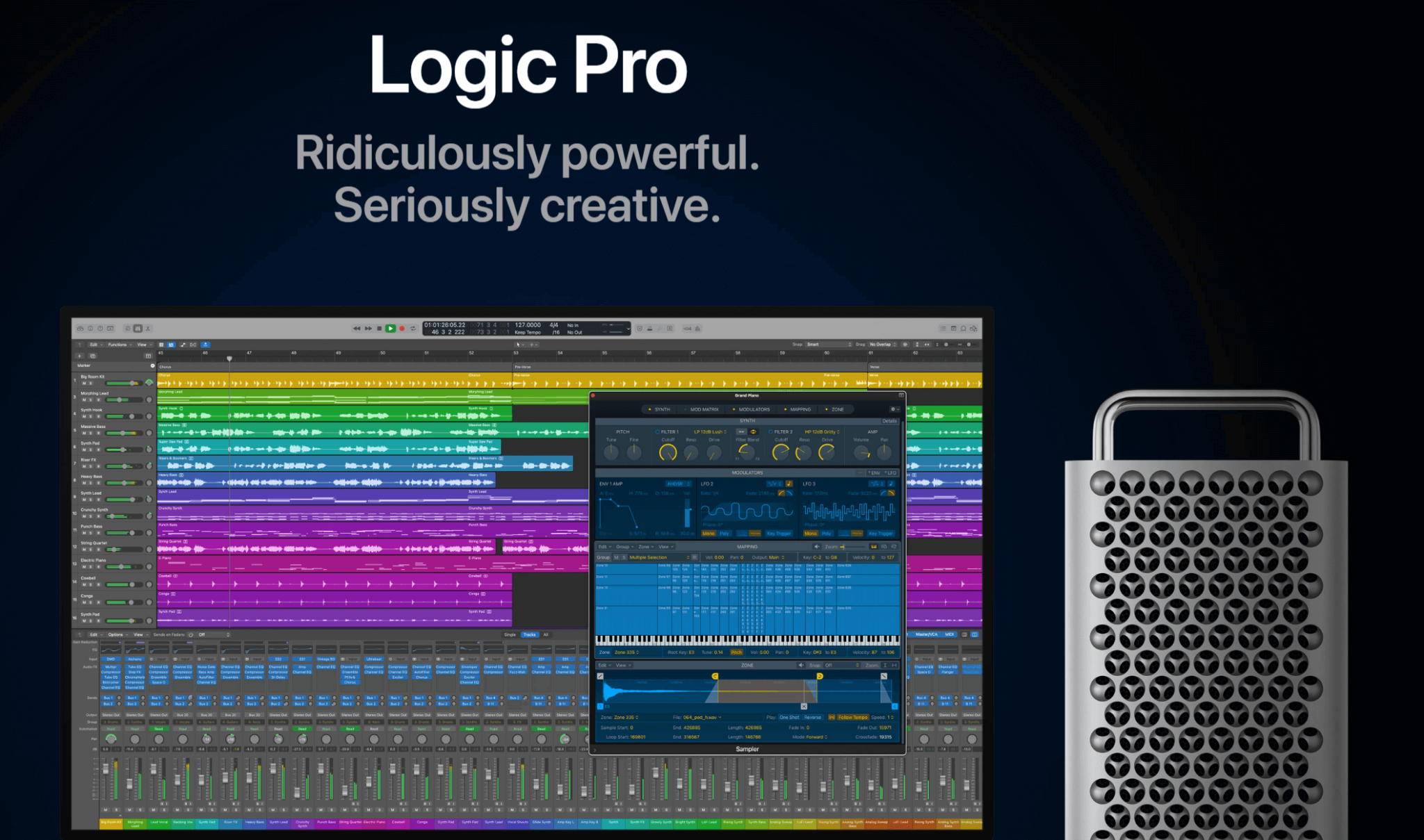 Интерфейс Apple Logic Pro