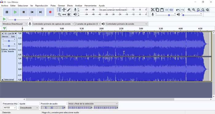 Работа с аудио в Audacity