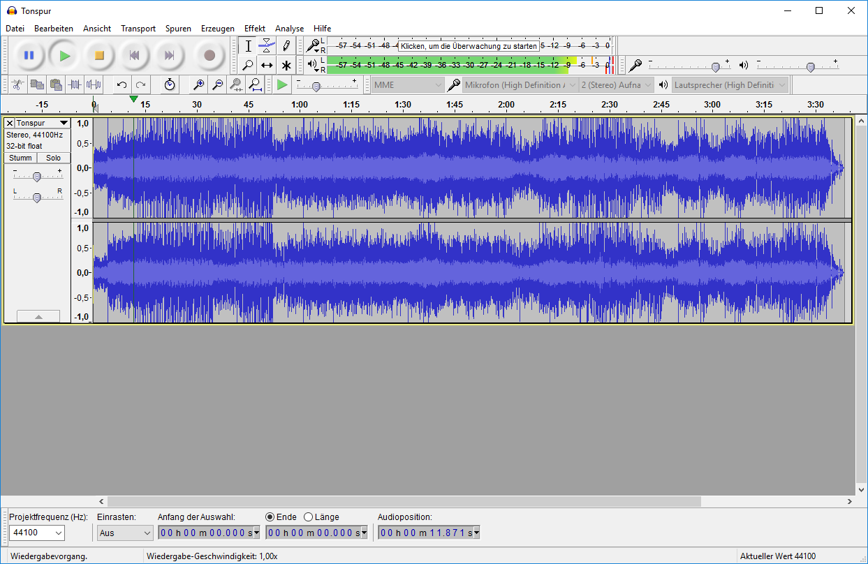 Интерфейс Audacity