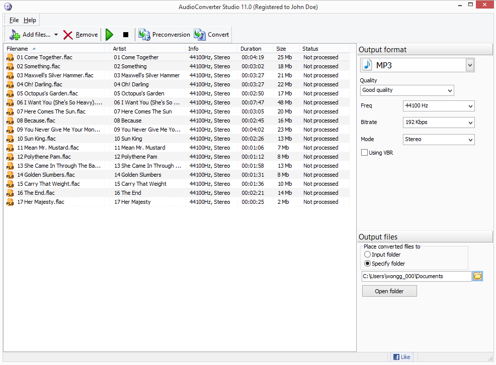 Главное окно Audio Converter Studio 11