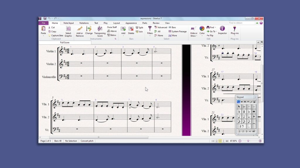 Интерфейс Avid Sibelius