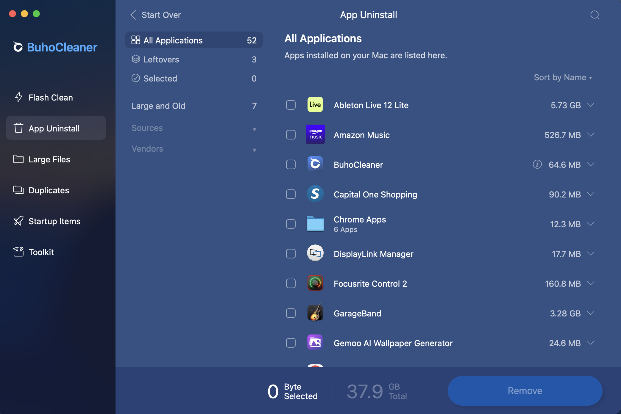 Раздел App Uninstall